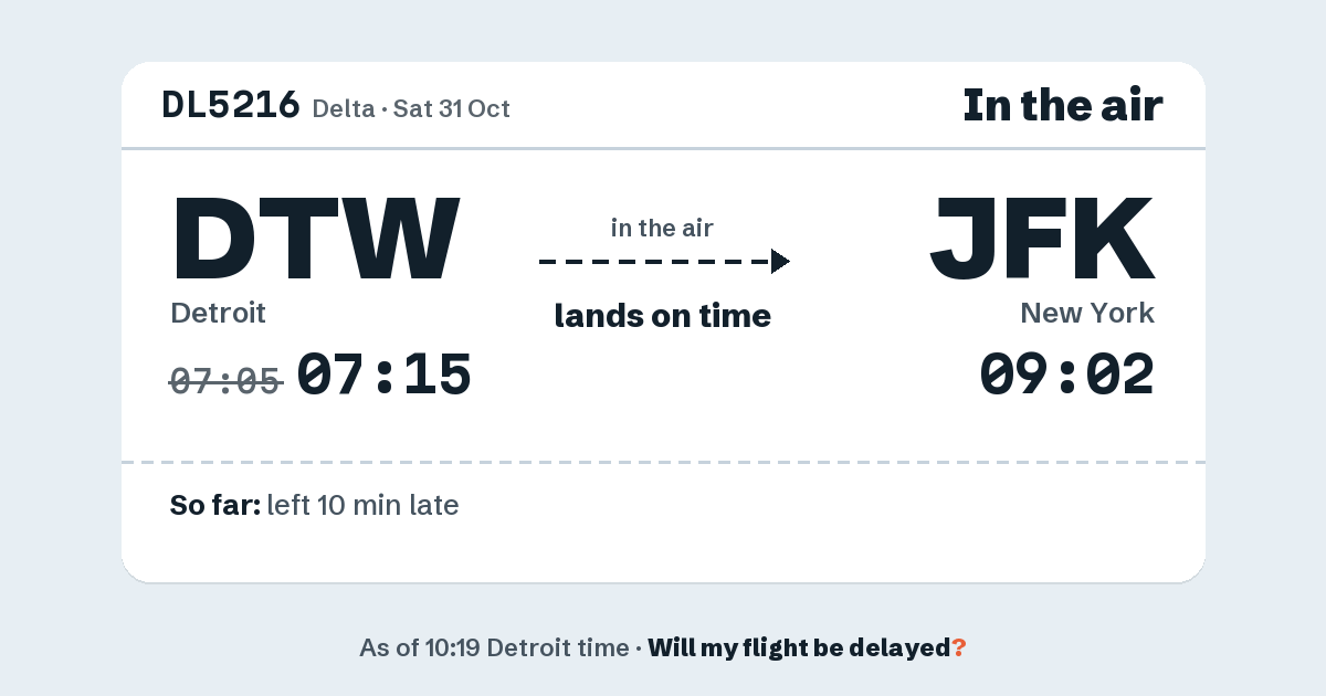 Link preview: DL5216 lands about 09:02