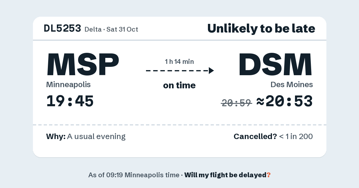 Link preview: DL5253 lands about 20:53