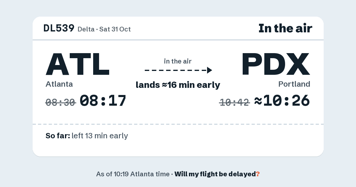 Link preview: DL539 lands about 10:26
