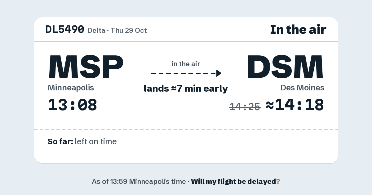 Link preview: DL5490 lands about 14:18