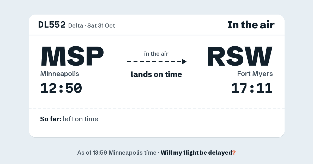 Link preview: DL552 lands about 17:09