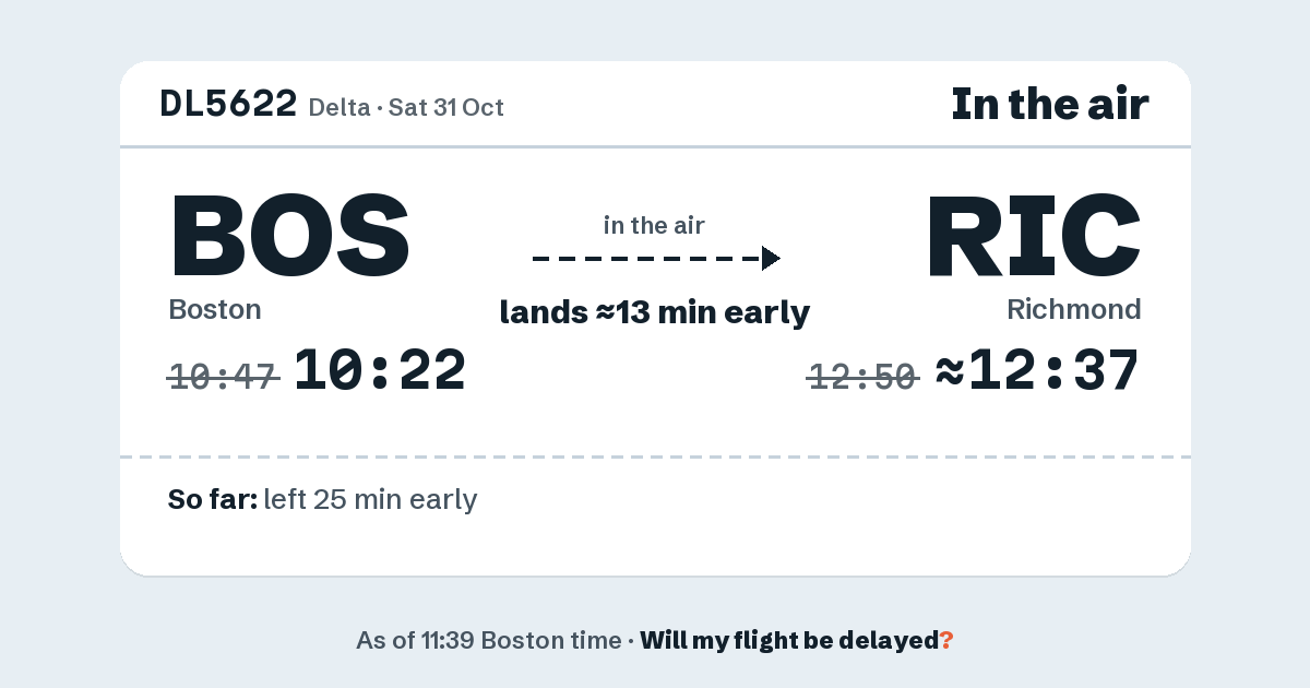 Link preview: DL5622 lands about 12:37