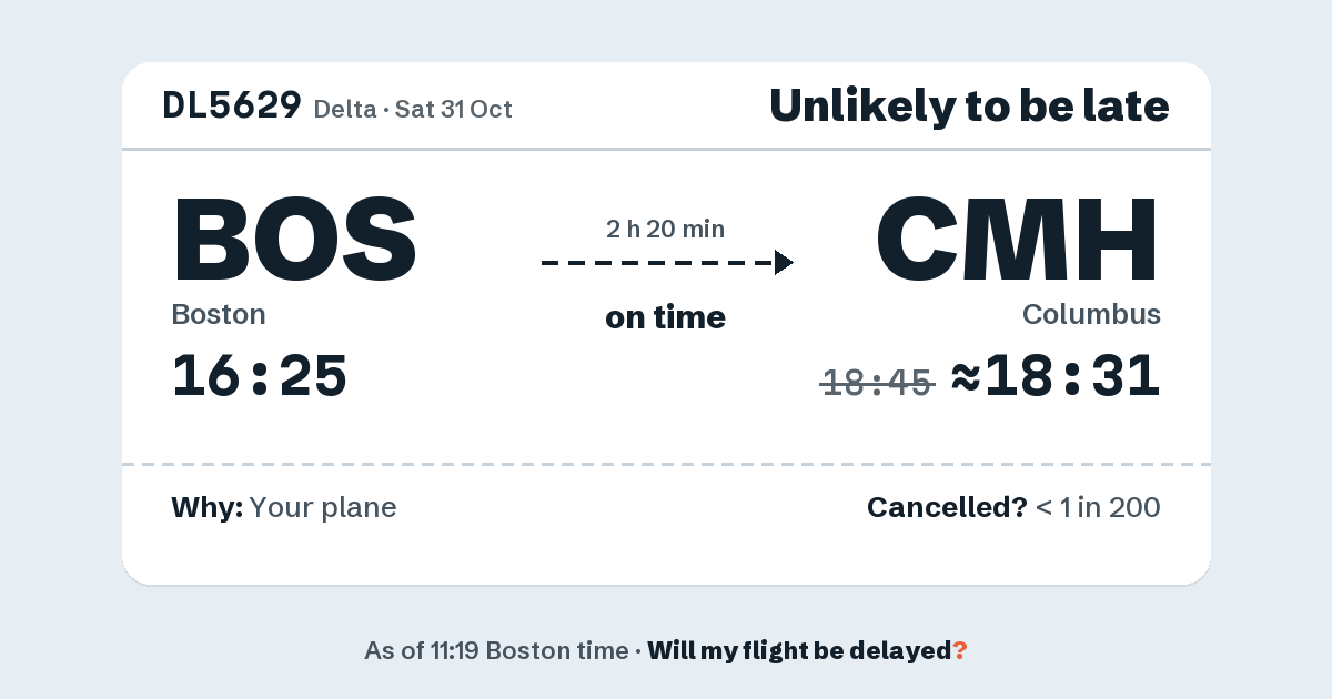 Link preview: DL5629 lands about 18:31