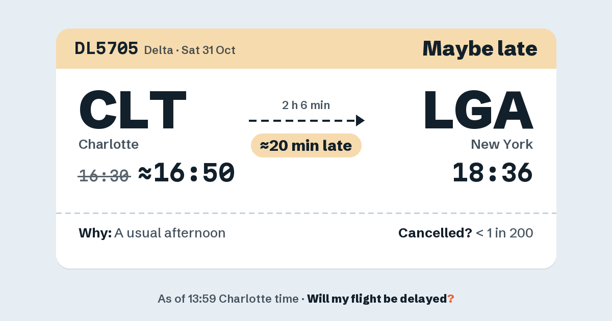 Link preview: DL5705 lands about 18:32