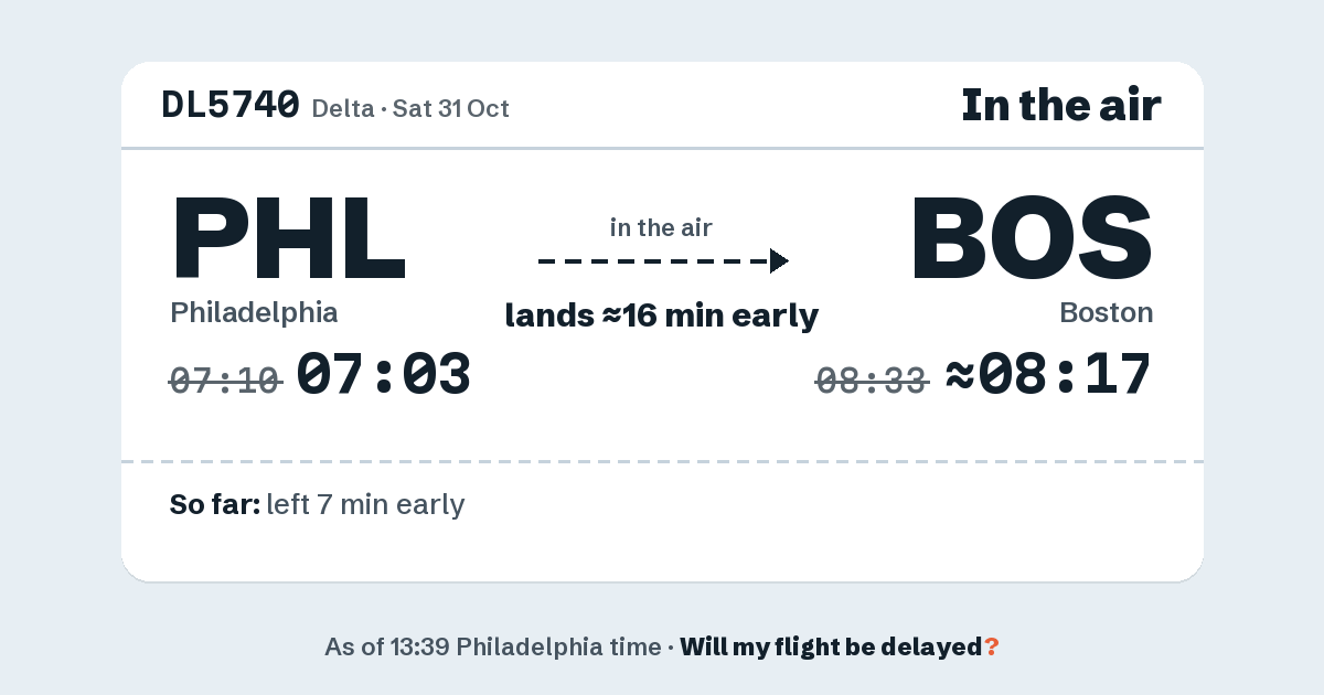 Link preview: DL5740 lands about 08:17