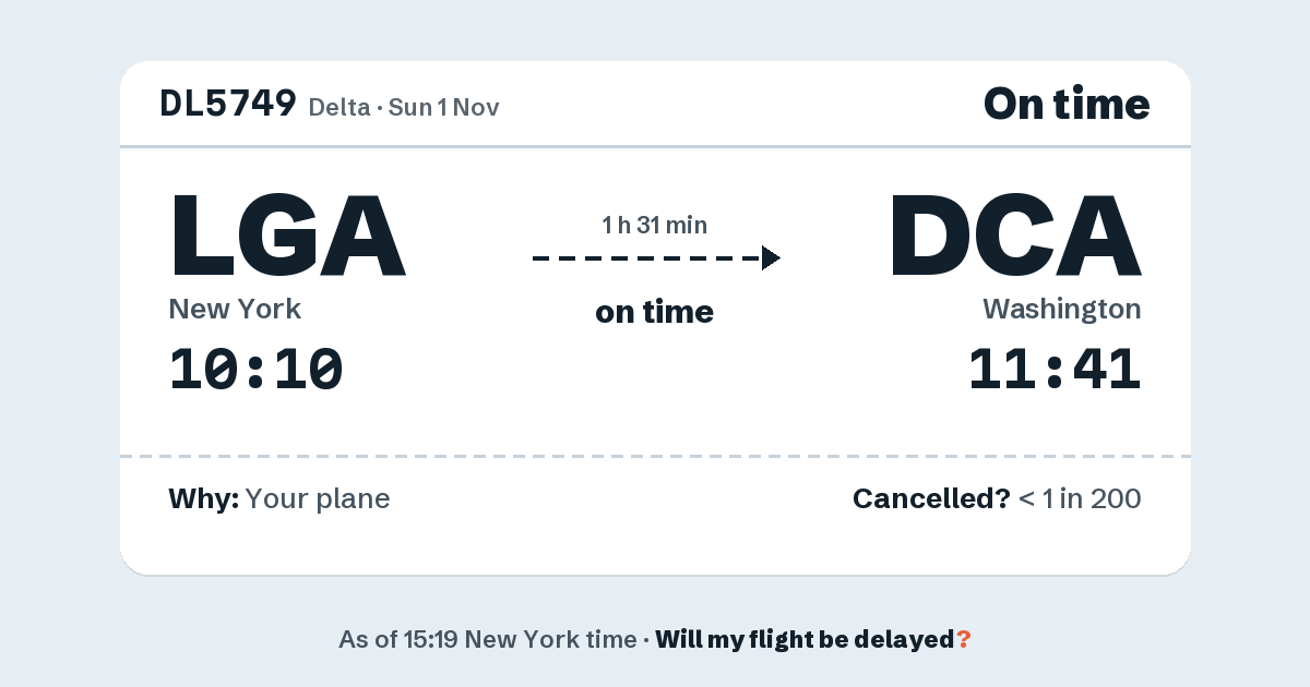 Link preview: DL5749 lands about 11:37