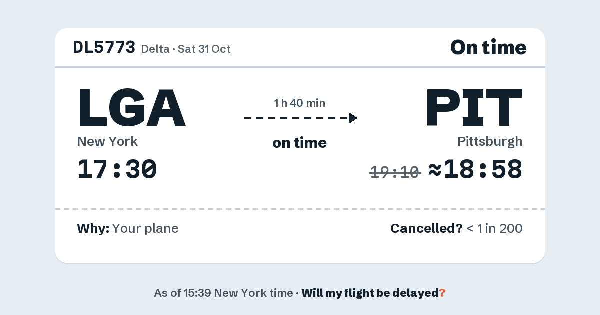 Link preview: DL5773 lands about 18:58