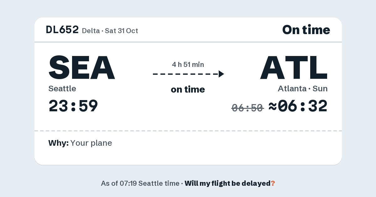 Link preview: DL652 lands about 06:32