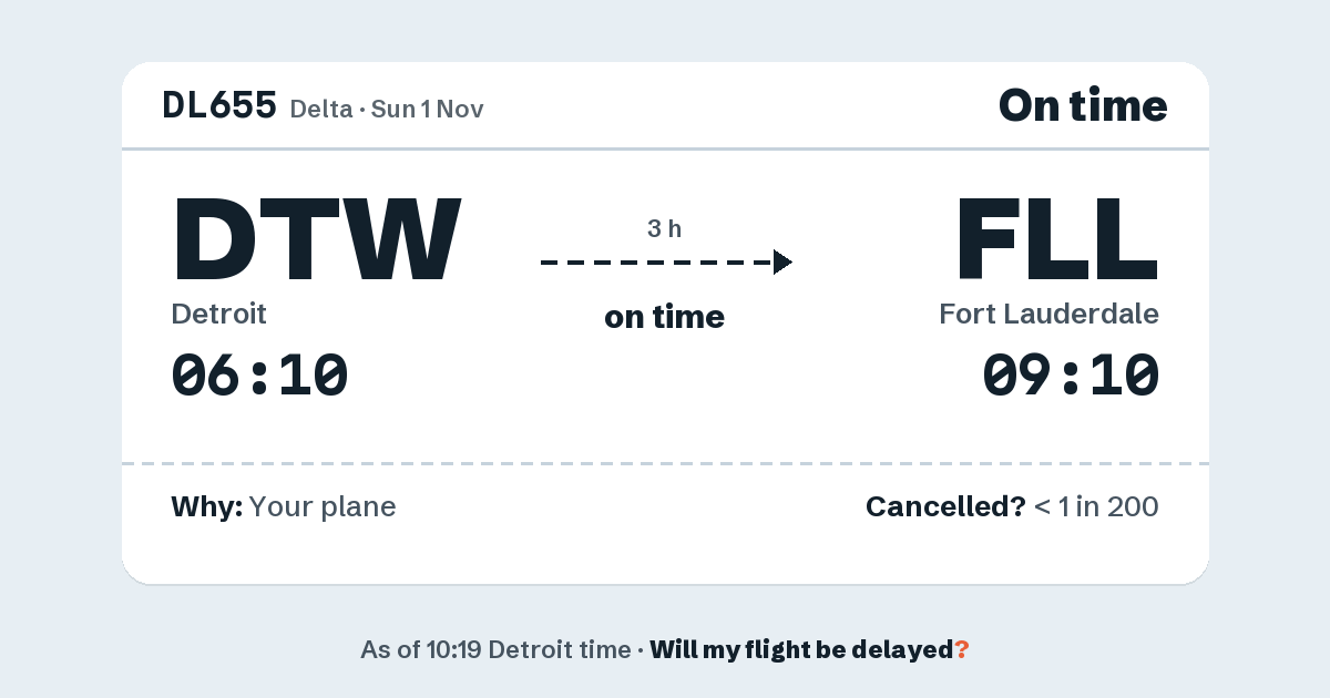 Link preview: DL655 lands about 09:10