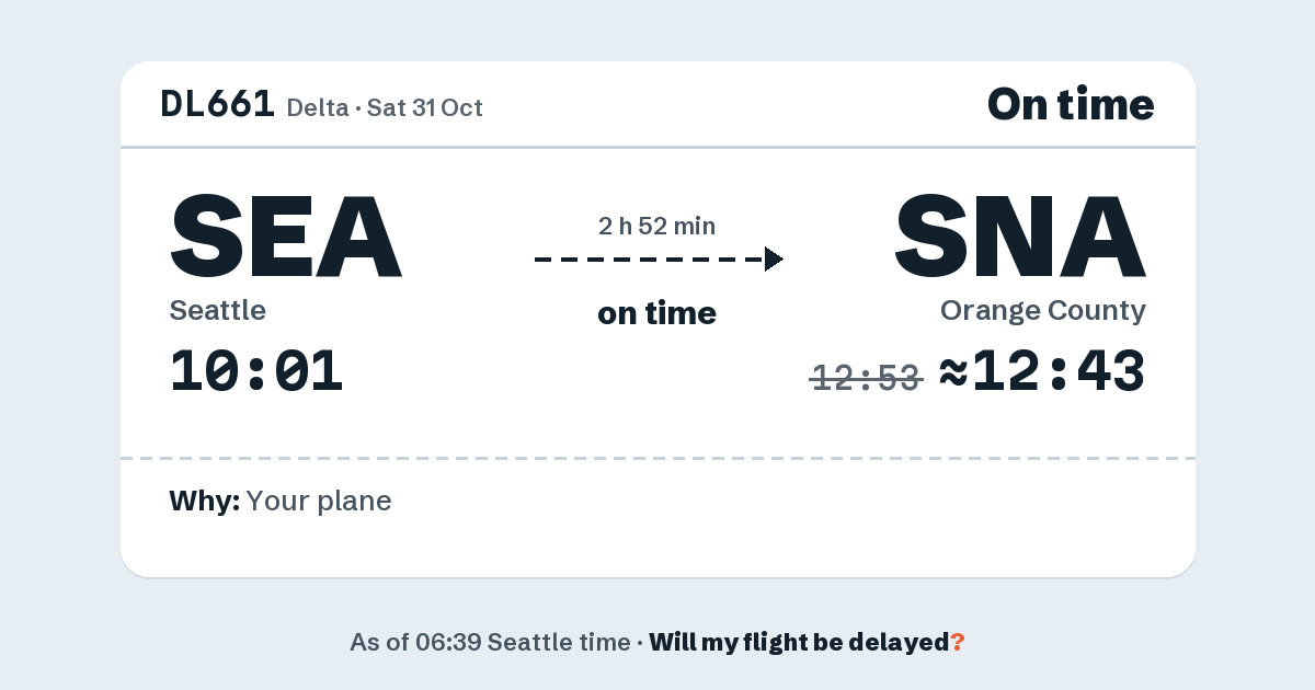 Link preview: DL661 lands about 12:43