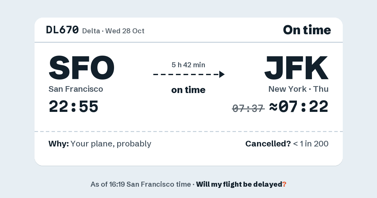 Link preview: DL670 lands about 07:22
