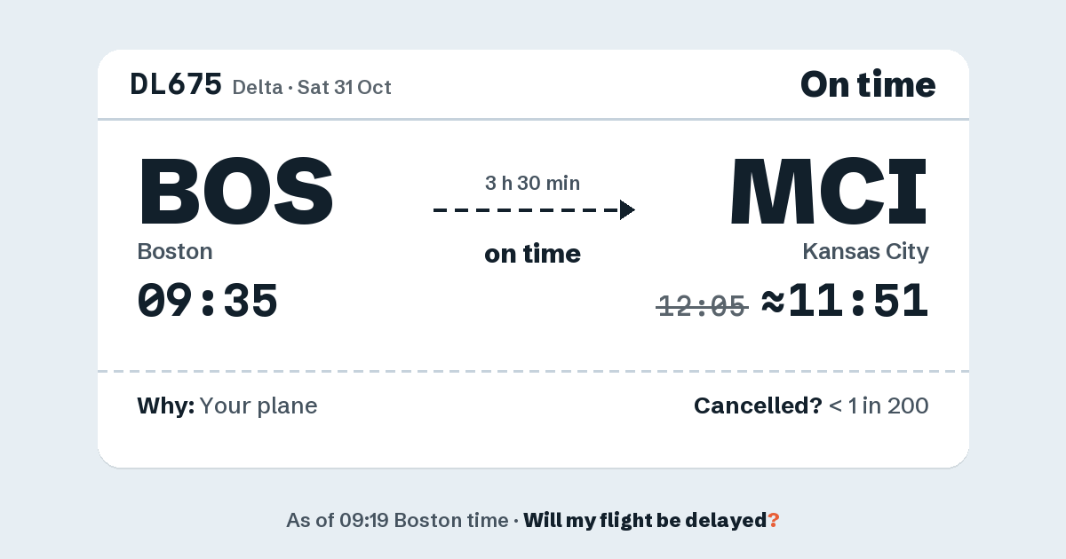 Link preview: DL675 lands about 11:51