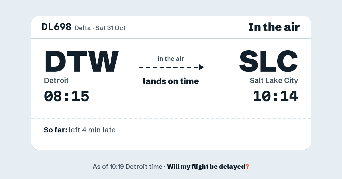 Link preview: DL698 lands about 10:12