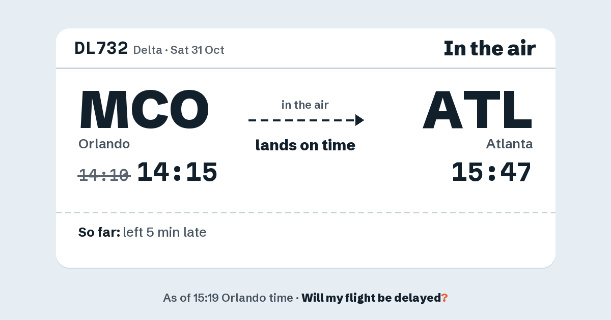 Link preview: DL732 lands about 15:44