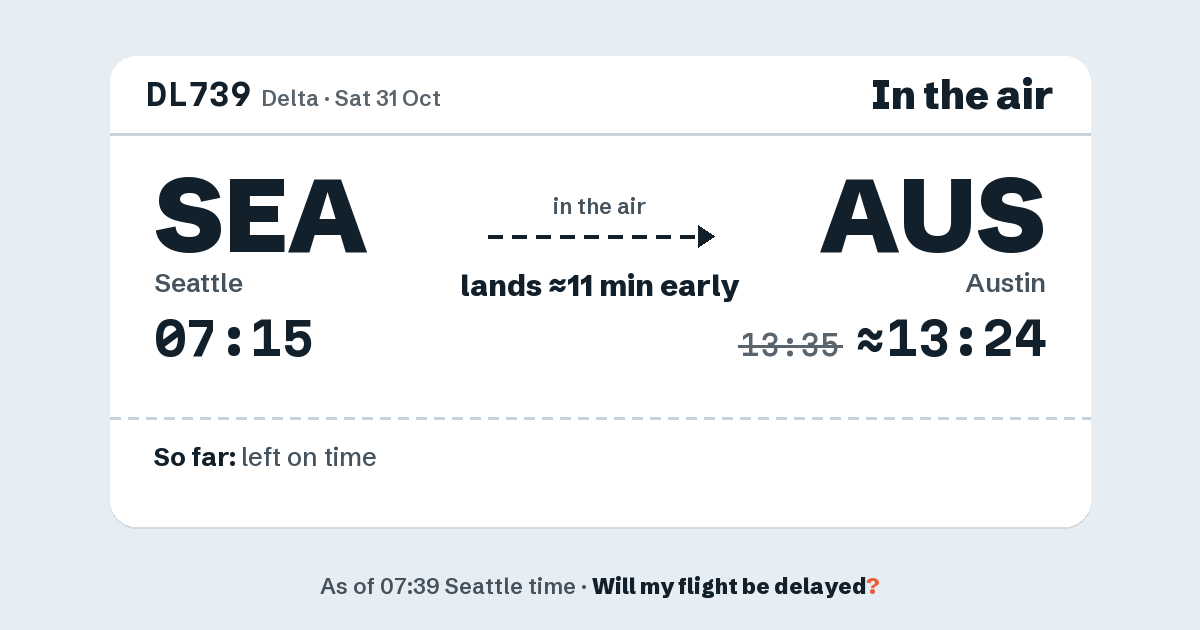 Link preview: DL739 lands about 13:24