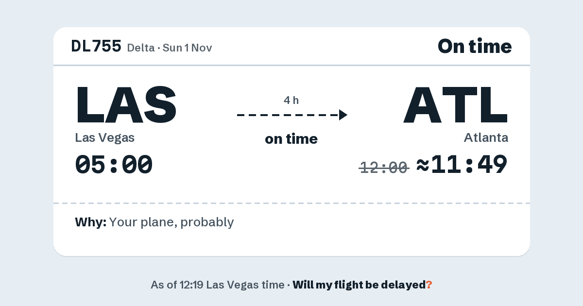 Link preview: DL755 lands about 11:49