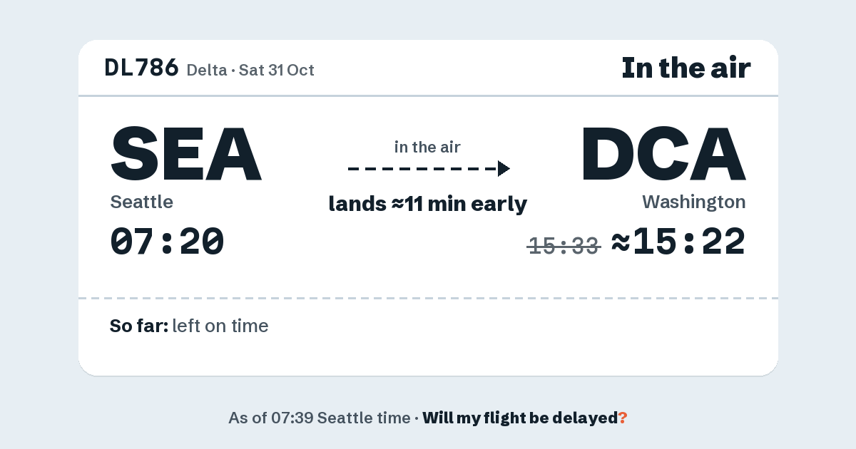 Link preview: DL786 lands about 15:22