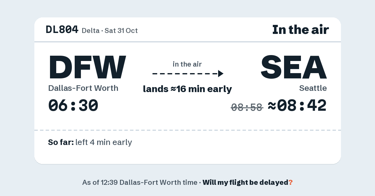 Link preview: DL804 lands about 08:42