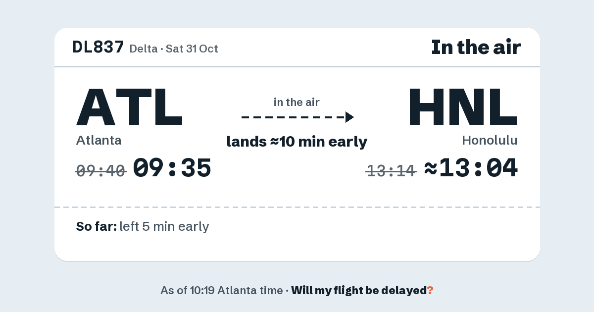 Link preview: DL837 lands about 13:04