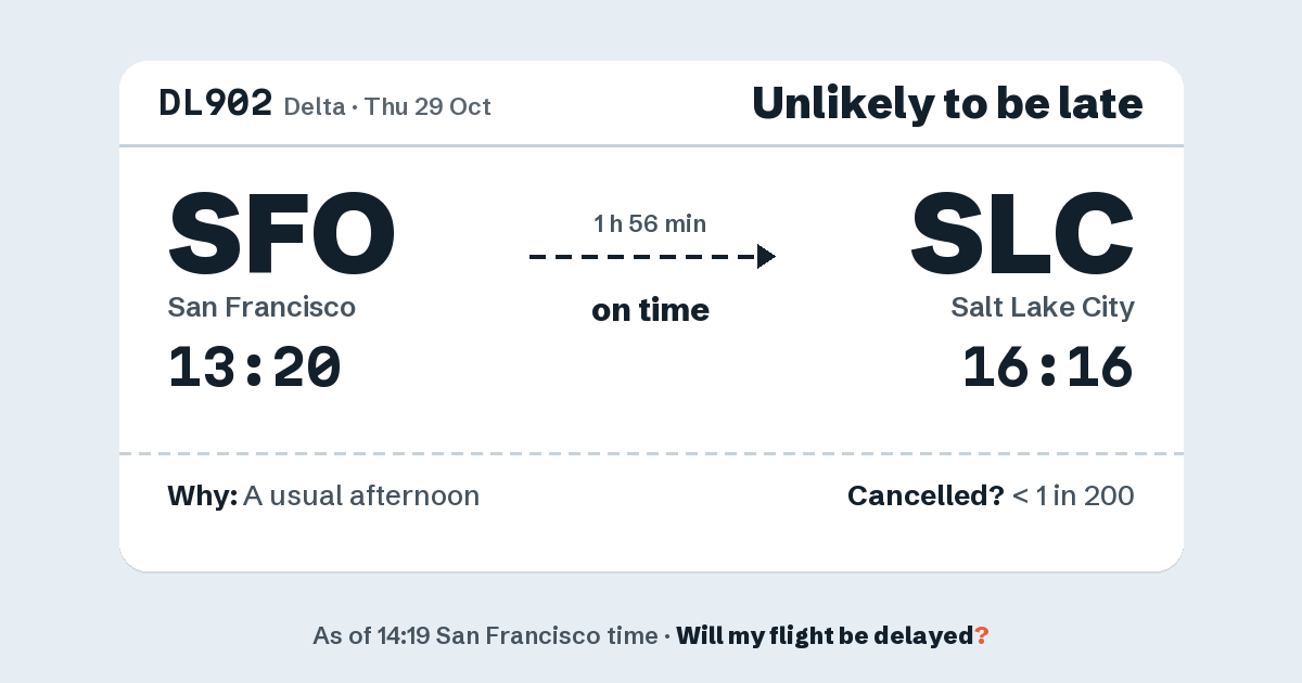 Link preview: DL902 lands about 16:13