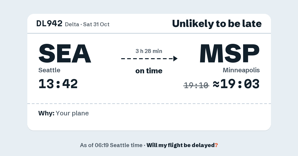 Link preview: DL942 lands about 19:03