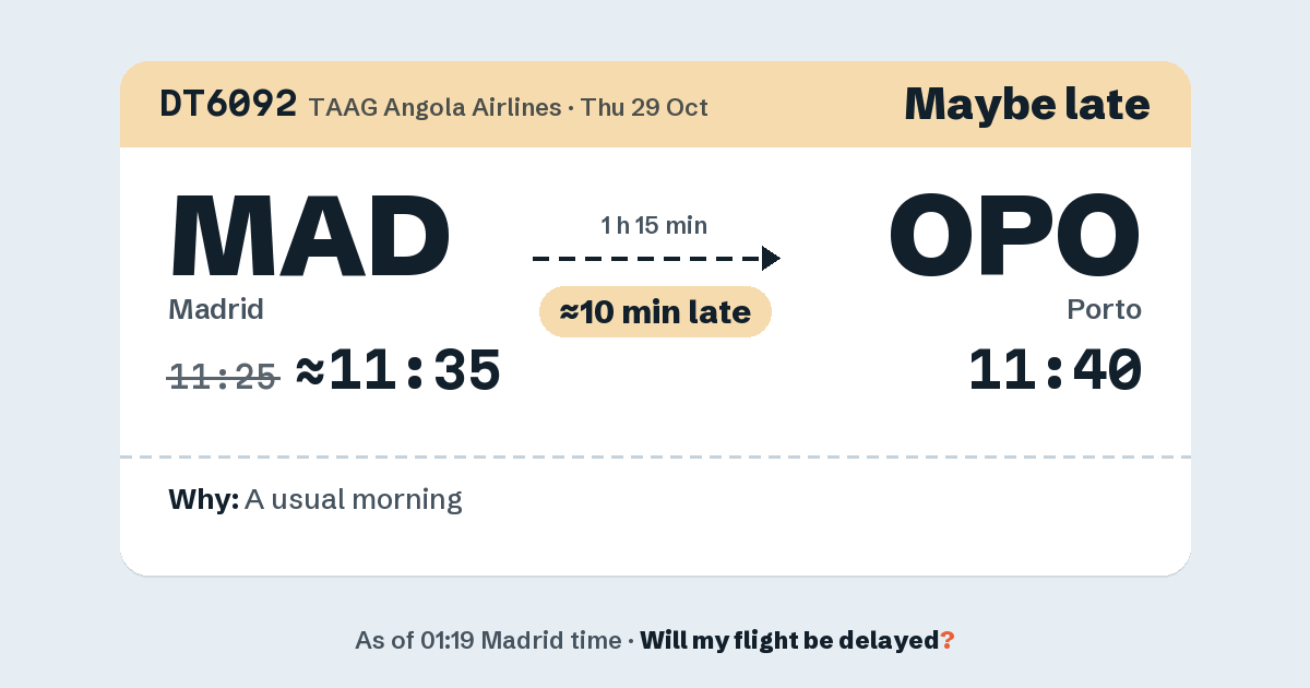 Link preview: DT6092 lands about 11:41