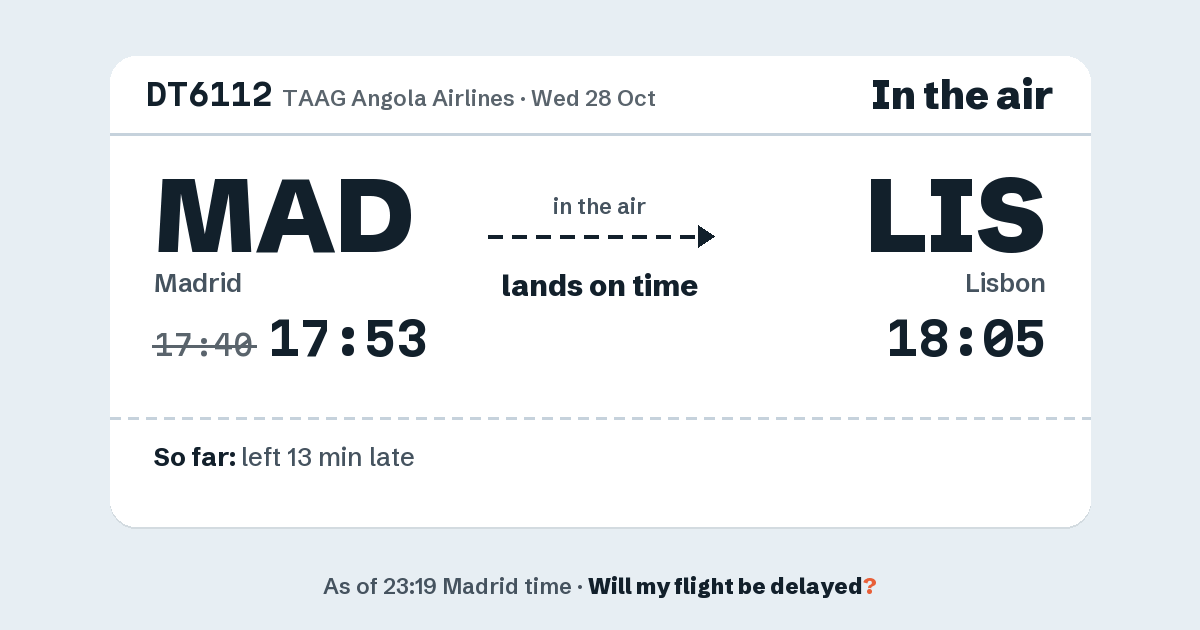 Link preview: DT6112 lands about 18:04