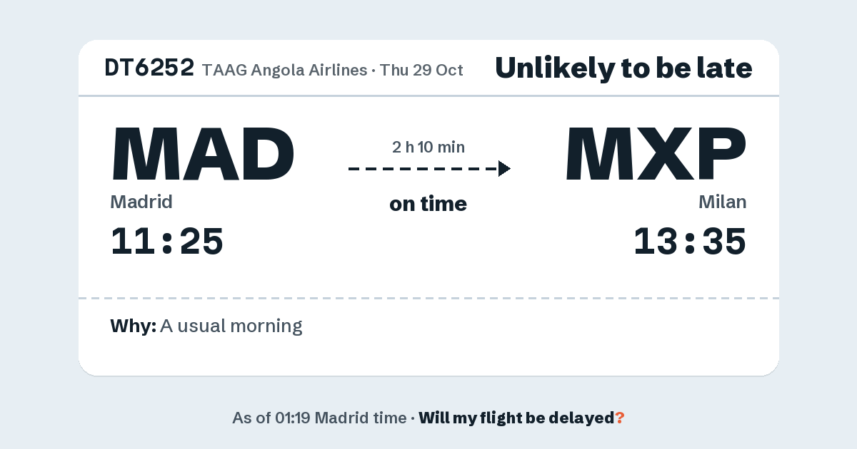 Link preview: DT6252 lands about 13:31