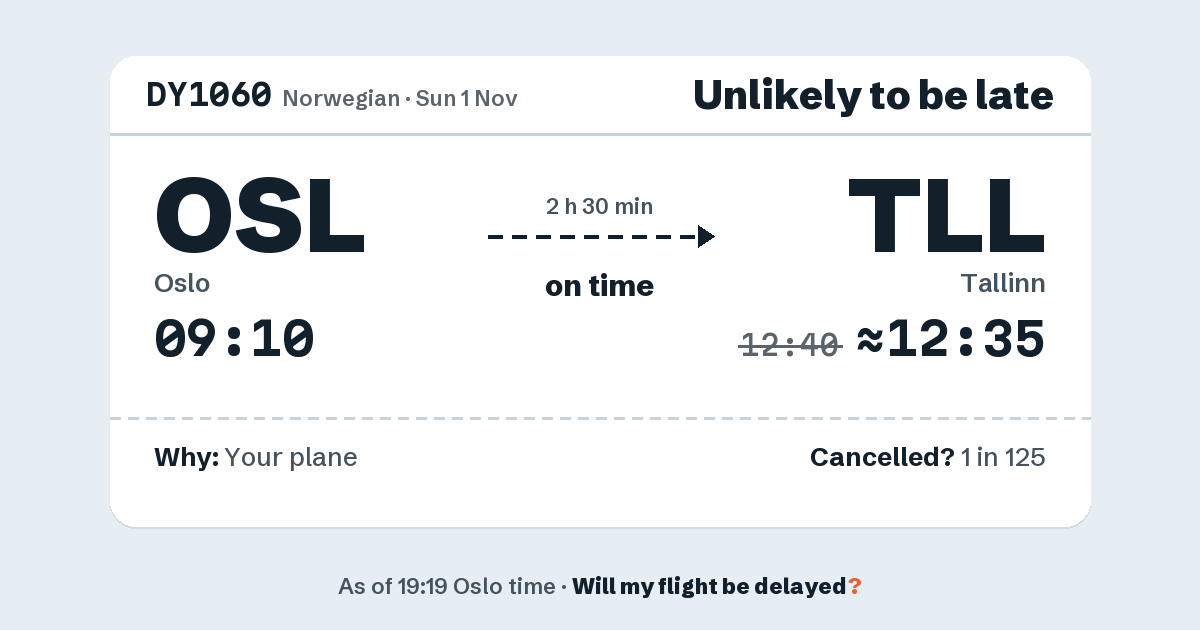 Link preview: DY1060 lands about 12:35