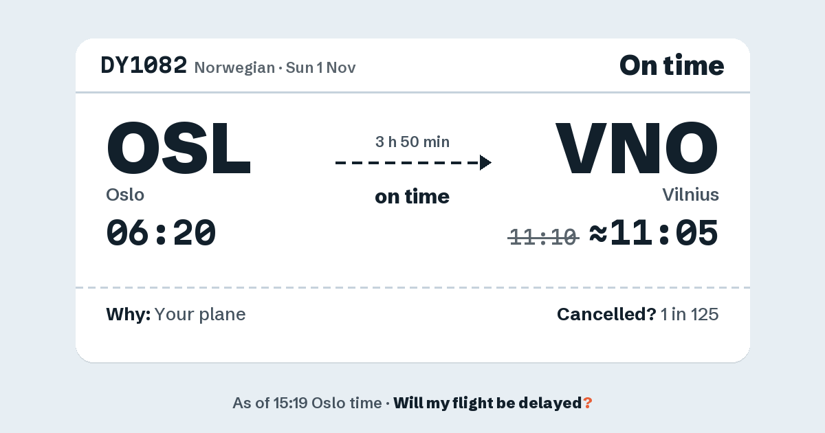 Link preview: DY1082 lands about 11:05