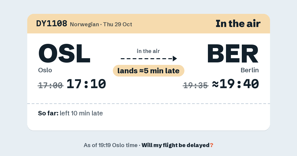 Link preview: DY1108 lands about 19:40