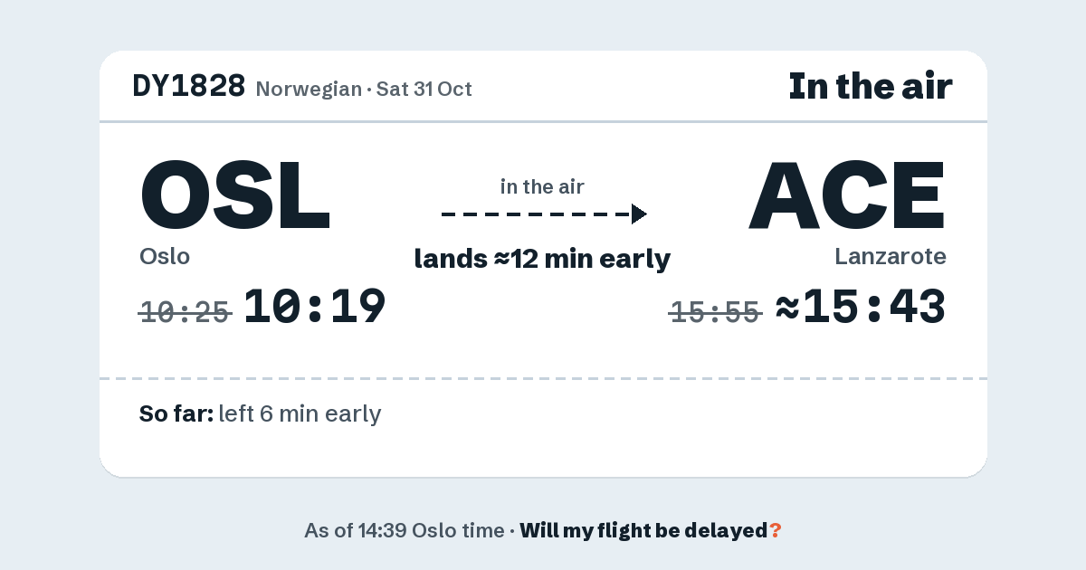 Link preview: DY1828 lands about 15:43