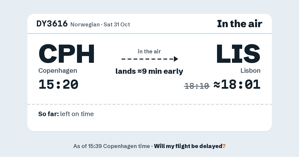 Link preview: DY3616 lands about 18:01