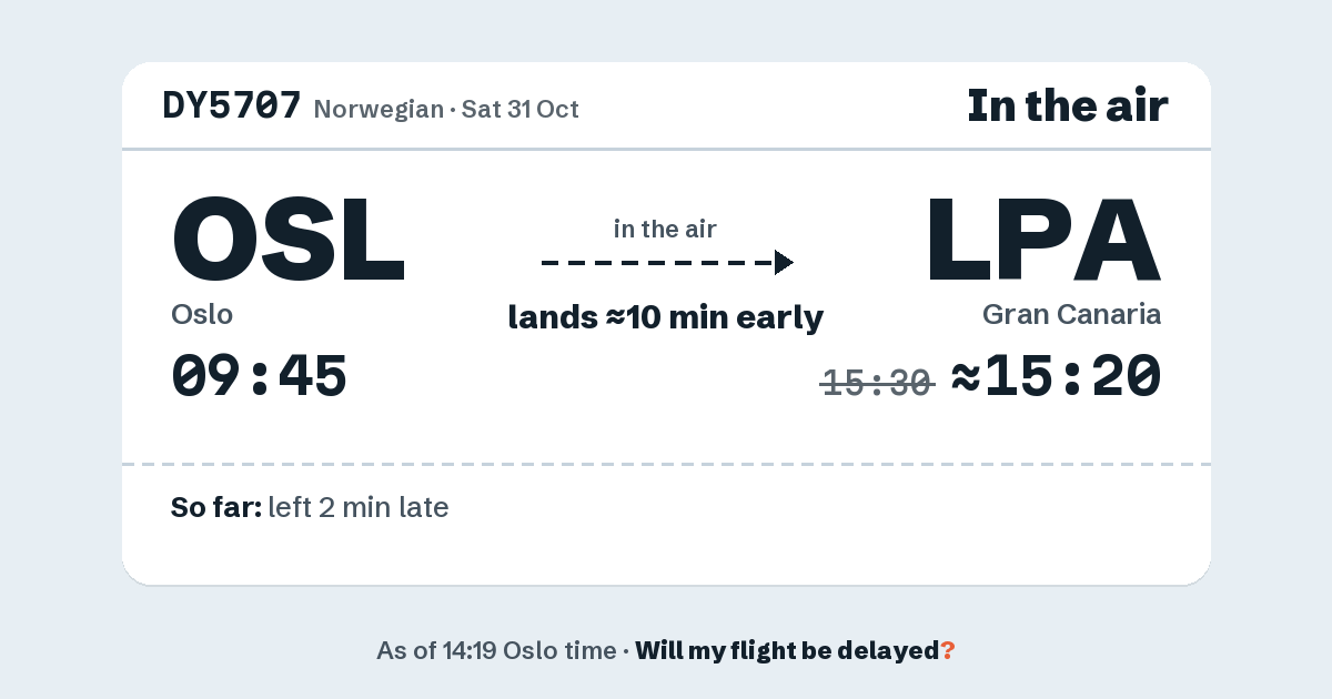 Link preview: DY5707 lands about 15:20