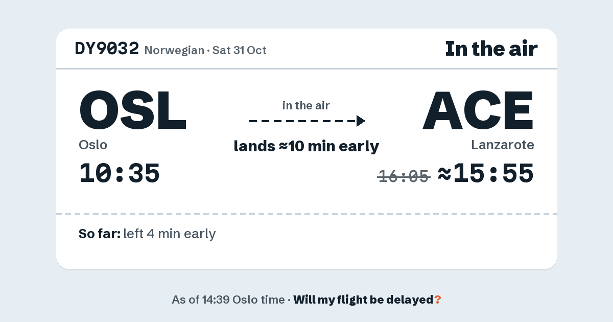 Link preview: DY9032 lands about 15:55