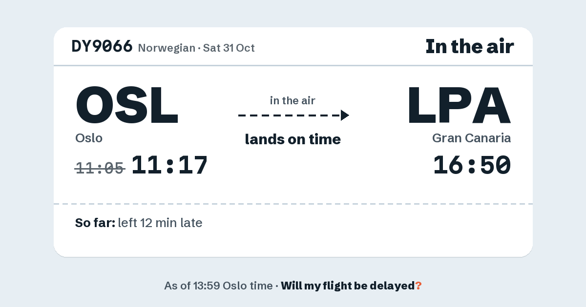 Link preview: DY9066 lands about 16:50