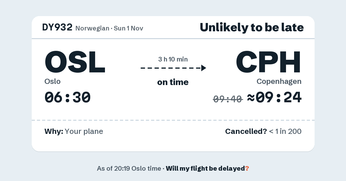 Link preview: DY932 lands about 09:24