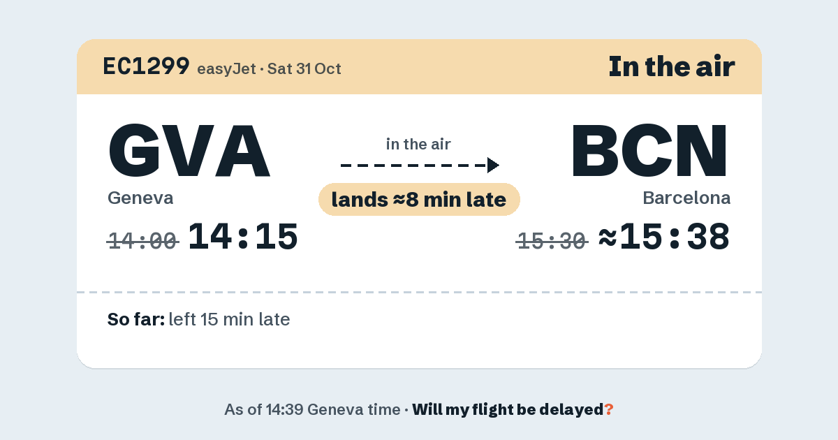 Link preview: EC1299 lands about 15:38