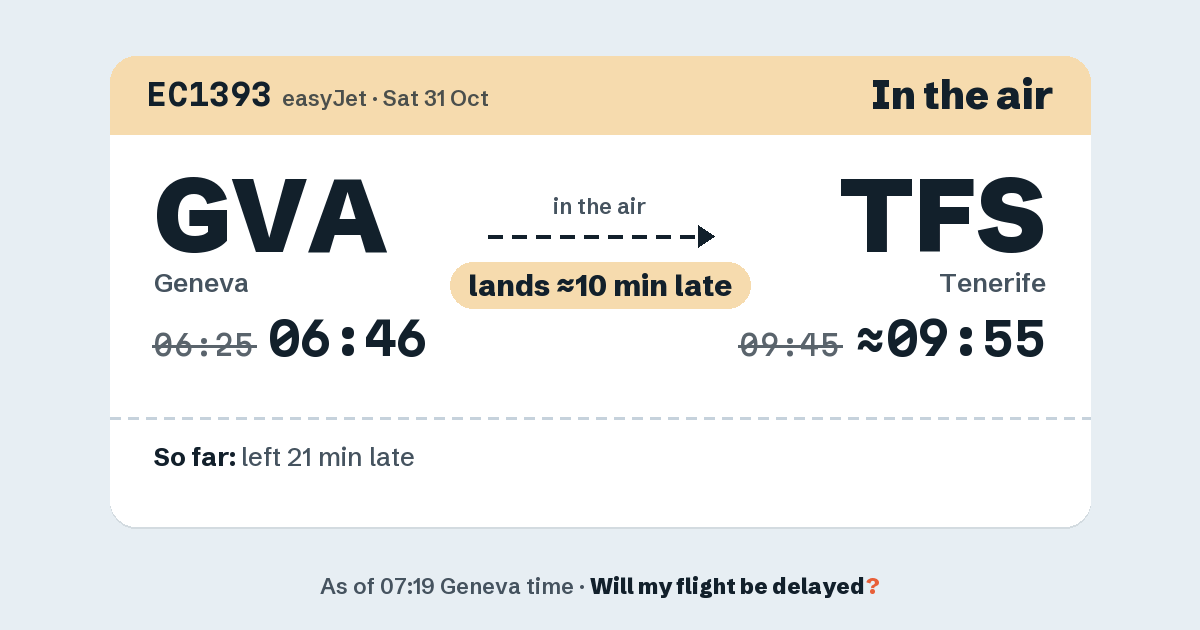 Link preview: EC1393 lands about 09:56