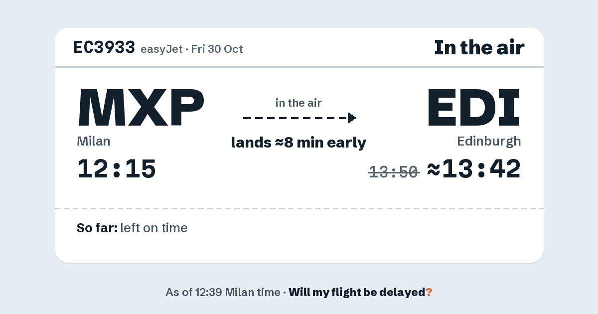 Link preview: EC3933 lands about 13:42