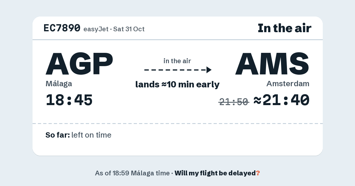 Link preview: EC7890 lands about 21:40