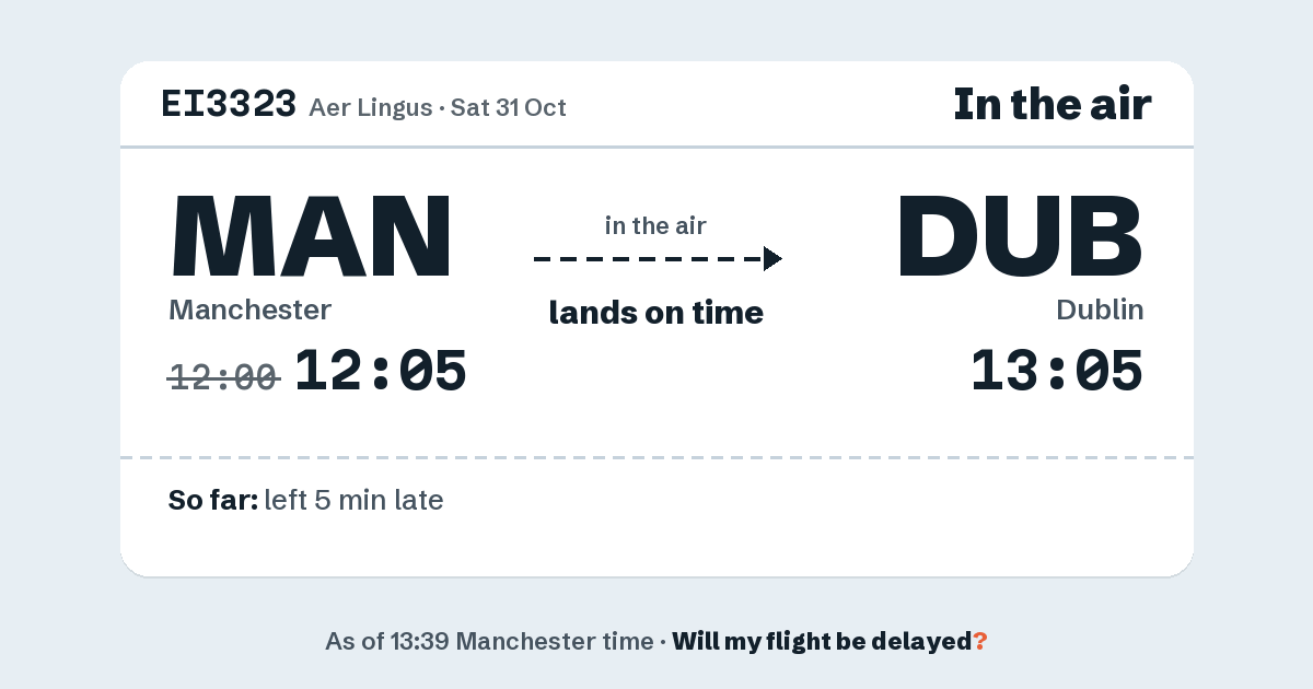 Link preview: EI3323 lands about 13:04