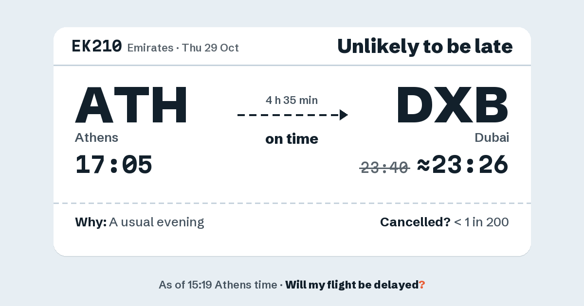 Link preview: EK210 lands about 23:26