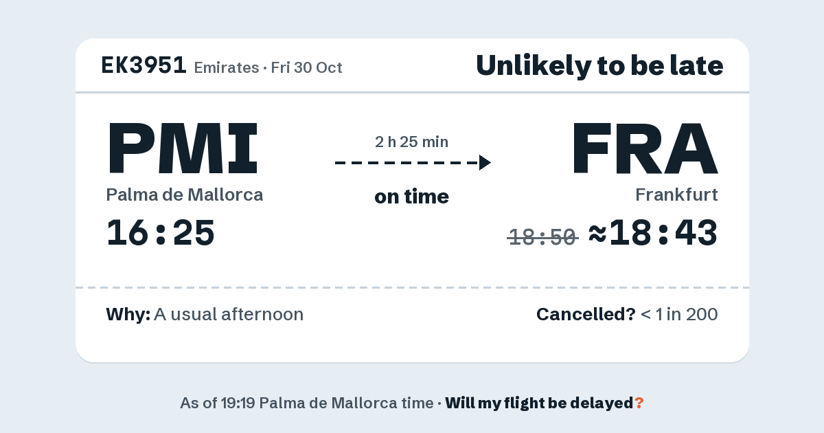 Link preview: EK3951 lands about 18:43