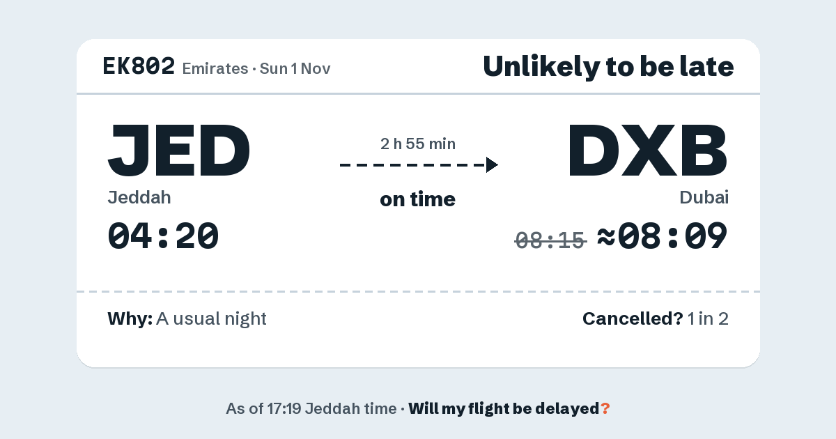 Link preview: EK802 lands about 08:09