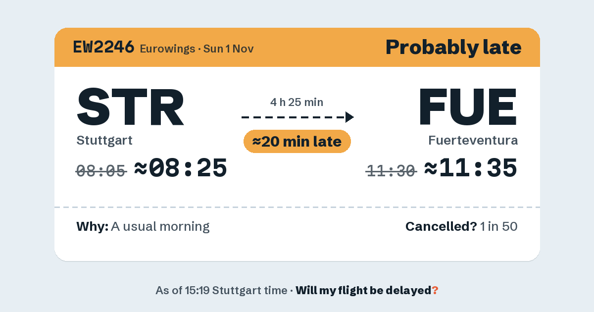 Link preview: EW2246 lands about 11:35