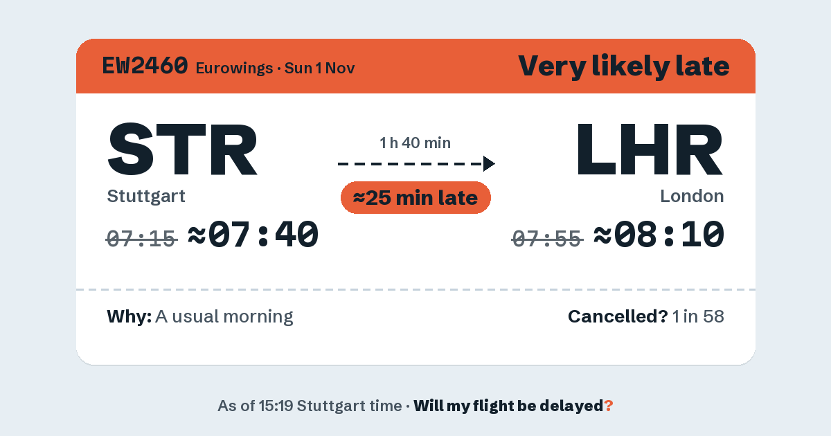 Link preview: EW2460 lands about 08:12