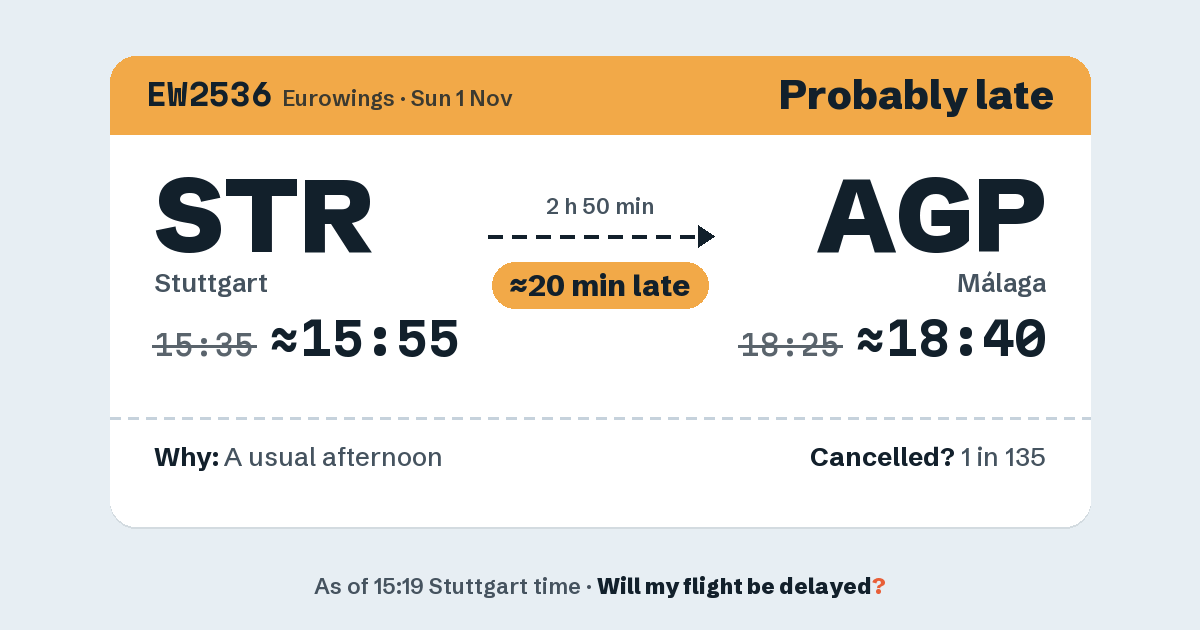 Link preview: EW2536 lands about 18:38