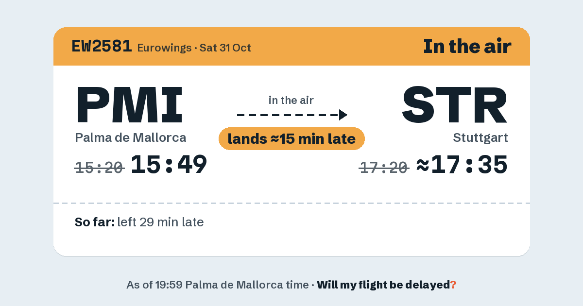 Link preview: EW2581 lands about 17:33