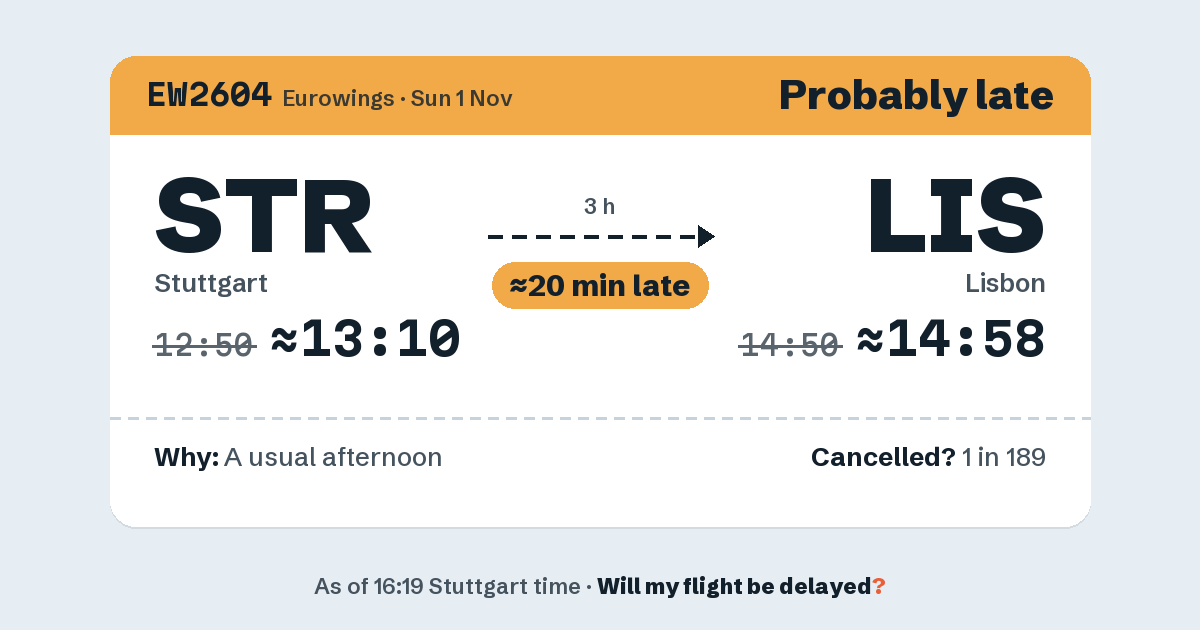 Link preview: EW2604 lands about 14:58